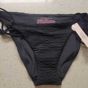 Victoria's Secret Textured Black Bikini Bottom